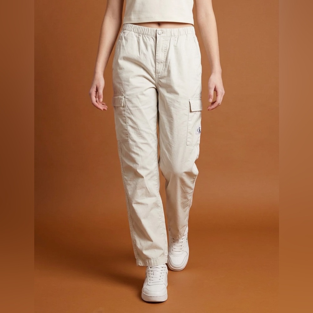 🧊 Vintage Calvin Klein Jeans Cargo Pants Cream Utility Y2K M